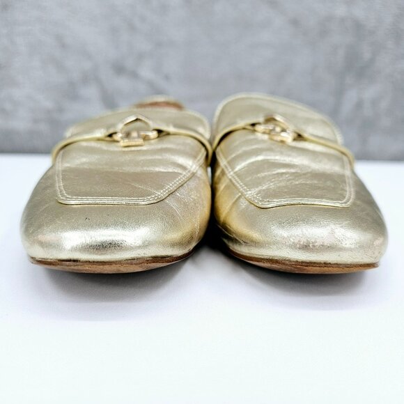 Kate Spade NY Cape Cod Loafers 6 B Metallic Gold Slip On Flat Leather Almond Toe - Picture 4 of 15